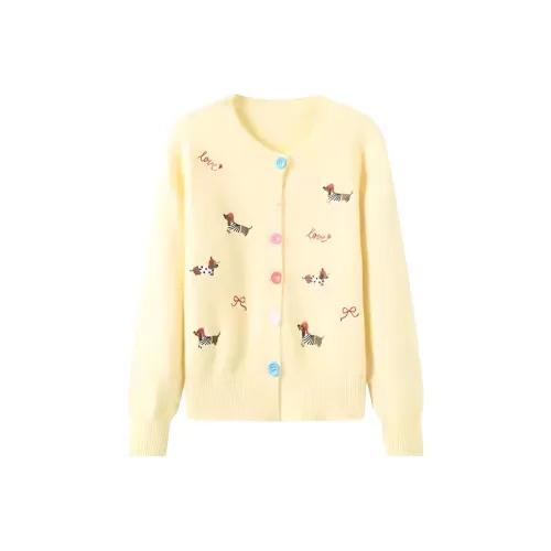 GUOZHEN Желтый Женский Трикотаж