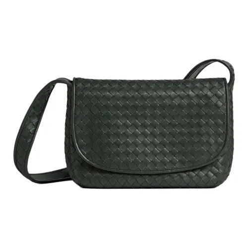 Bottega Veneta Flip-сумка из овечьей кожи мужская темно-зеленая