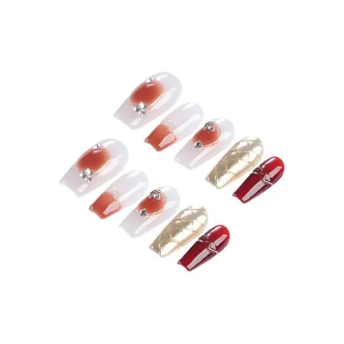 BDQC Премиум Кошачий глаз Румяна Розовый Осветляющий 25 мм False Nail Средний LADDER Красный Стиль размытия Instagram