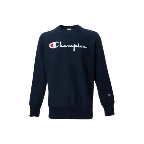 Champion Темно-синий Свитер с вышитым логотипом Мужской