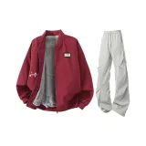 Бургундский + Светло-серые штаны