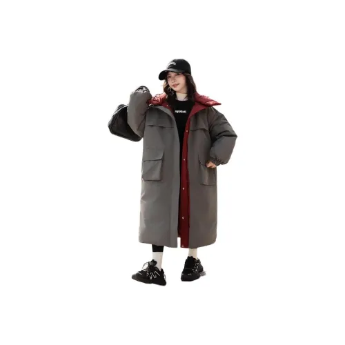 MAMIMAKA Красный и Серый Школьный возраст Пуховики