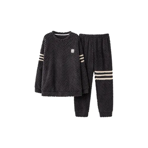 Gongdie Темно-серый мужской пижамный комплект