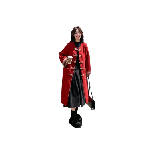 LAOYECHE Red Women's Coat LAOYECHE Красный Женский Пальто