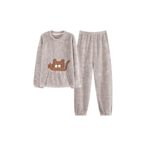 Aidai Светло-коричневый женский пижамный комплект