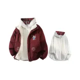 Бордовый + Белый Серый Свитшот