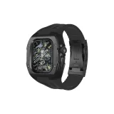 Классический черный корпус с черным средним bezel, черный ремешок из фторкаучука, крепление для погружения, пряжка