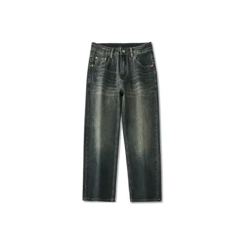 TGZT Синий с флисовой подкладкой и утолщенный мужской джинсы