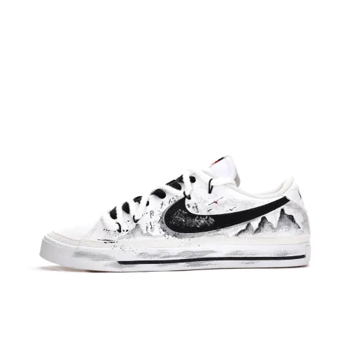 Nike Court Legacy Механический Spirit Bird Collection Устойчивые к истиранию Низкие Скейтборд Кроссовки Мужские Черно-белые