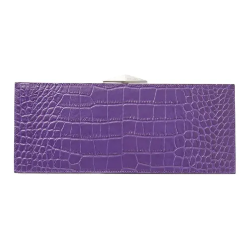 Jimmy Choo Ромб Кожа Сумка-багет Клатч Женская Фиолетовая