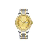 Двухцветный золотой корпус, золотой циферблат, золотая полоска