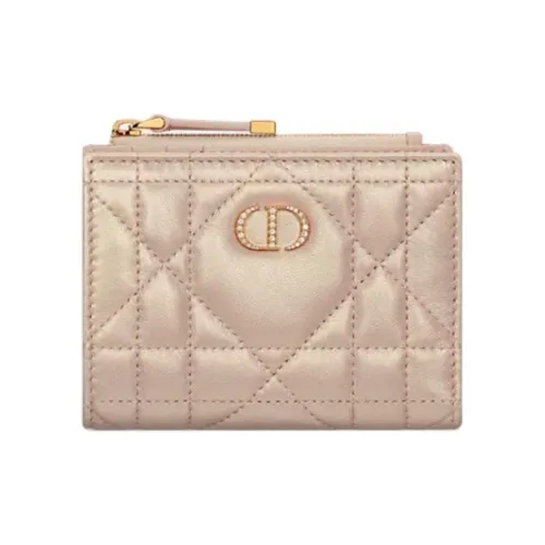 DIOR CaroDahlia Овчина Кошелек Женские Перламутровый Розовый