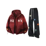 Бордовый + Черный Спортивные штаны