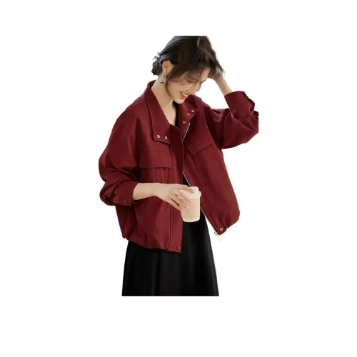 XWI Denim Jacket Women's Burgundy