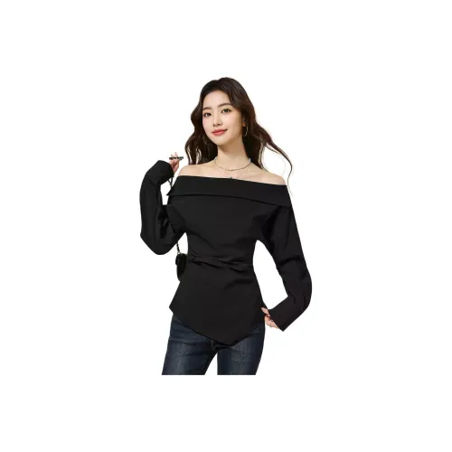 AIYIFU Черные Женские Рубашки