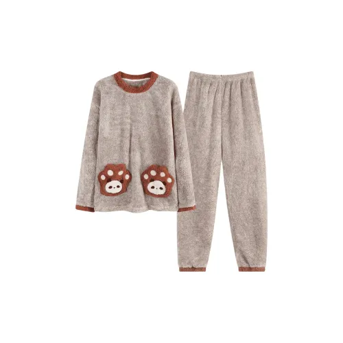 Aidai Светло-коричневый женский пижамный комплект