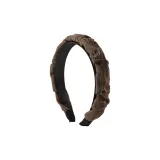 Плиссированный ободок в полоску, кофе: 1 упаковка