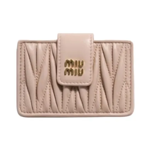 MIU MIU Matelassé Sheepskin Картхолдер Женский Розовый