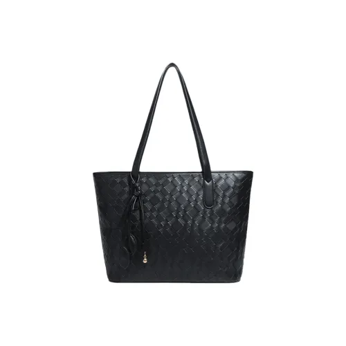 PESASRIE Сумка через плечо из синтетической кожи Женская Черная Шампань