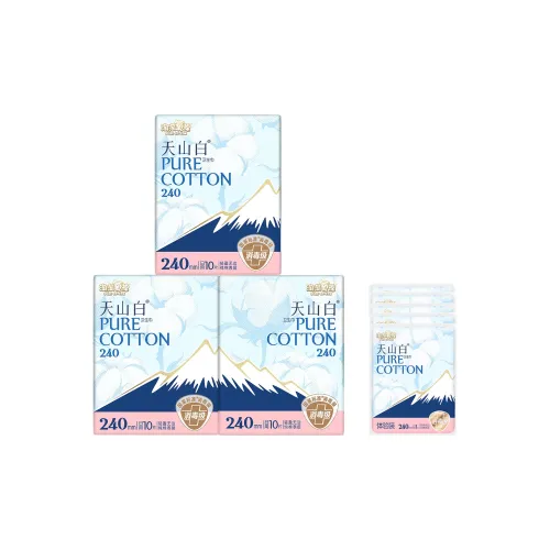 Pure Cotton TIANSHAN Белые Гигиенические прокладки для Женщин Ежедневное использование 240 мм