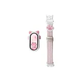 Розовый песочный + белый с ушками кошки