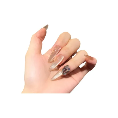 XNTX Кошачий глаз Дофаминовая одежда Премиум Feel False Nail Овал Розовые оттенки Телесный