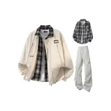 Айвори Белый + Светло-Серый Штаны + Черная Рубашка