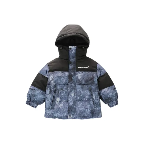 RHOBESAM Очаровательная детская одежда Мальчики Вышивка Многоцветный Интернет Тренд Утолщенный Хлопковый пуховик Синий Дошкольная Утеплённая куртка