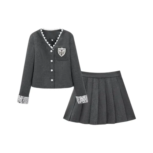 AIYIFU Серый Женский Комплект с Юбкой