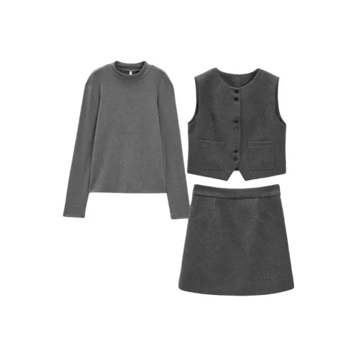 AIYIFU Темно-серый женский комплект с юбкой
