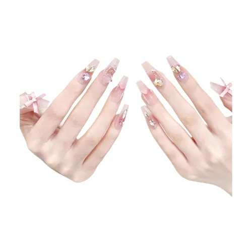 Rui Jin YIN Красный Стразы False Nail Средний LADDER Румяна Smudge Стразы Embellished 24mm