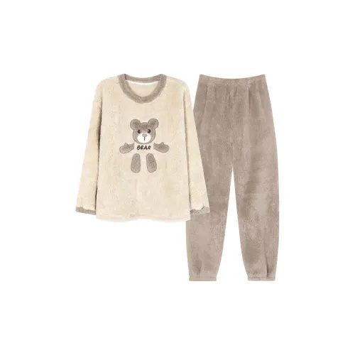 Aidai Теплый Абрикосовый Женский Комплект Пижам