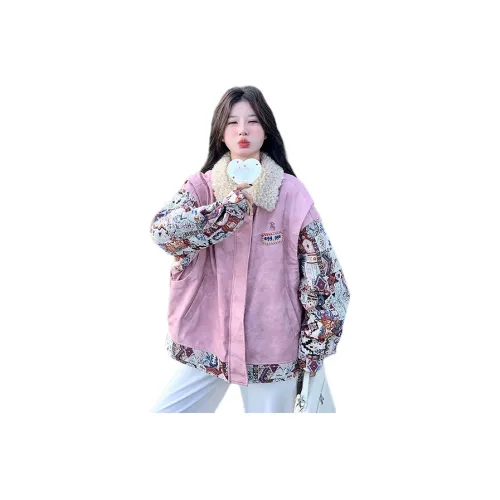 PNVB Розовый Женские Бархатные Куртки