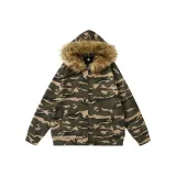 Армейский зеленый [Съемный меховой воротник] с флисовой подкладкой