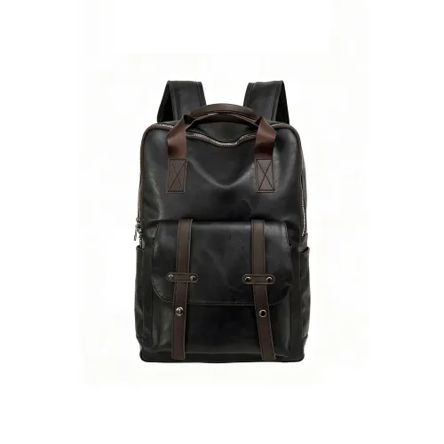 SAPANA STUDIO ПУ (полиуретан) Рюкзак Стандартный Унисекс Черный Коричневый