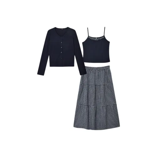 AIYIFU Темно-синий женский комплект с юбкой
