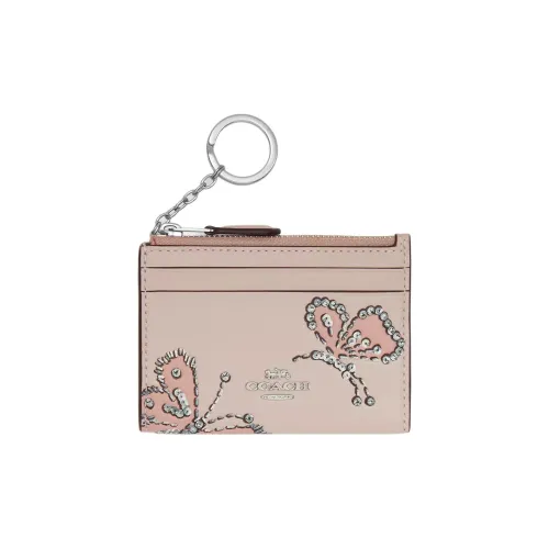 COACH Skinny Id Case Гладкая кожа Картхолдер Мини Женский Телесный Розовый