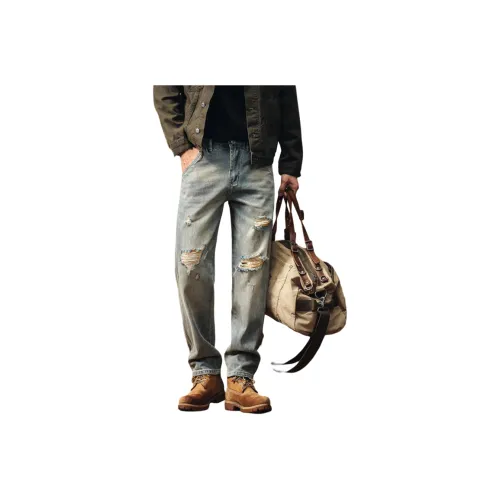 SLLAVIF Синий Мужской Джинсы