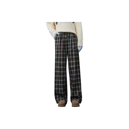 AIYIFU Blue Plaid Coffee Women's Casual Pants AIYIFU Синий Клетка Кофейный Женские Повседневные Брюки