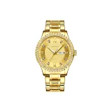 Золотой корпус, золотой циферблат, золотой стальной браслет