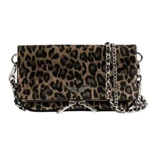 Zadig Voltaire Клатч из коровьей кожи женский с леопардовым принтом