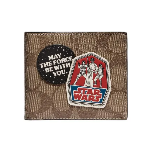 COACH X Star Wars KOKO 3 IN 1 Wallet Холст Half Fold Cropped Wallet Мужской Коричневый