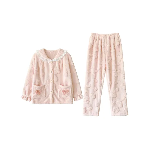 QIAOYUN Розовый Женский Пижамный Комплект
