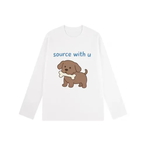 SOURCE WITH U Белый Унисекс T-рубашки