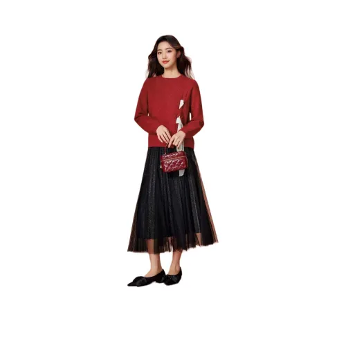 AIYIFU Красный Женский Трикотаж