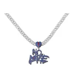 Буква Сердце Хип-хоп Ожерелье (Серебряное)