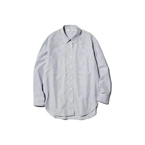 UNIQLO Дымчатый Серый Женские Рубашки