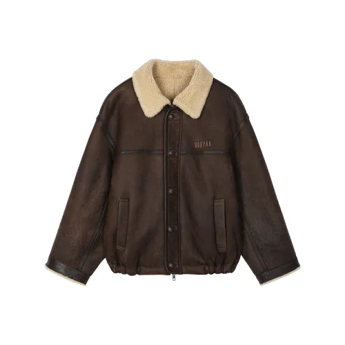UOOYAA Кофе Женские Кожаные куртки