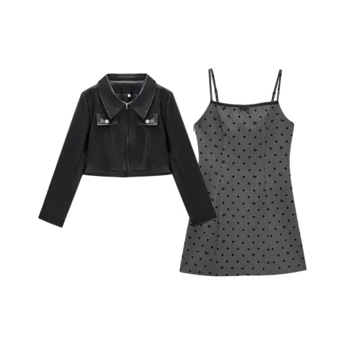 AIYIFU Черный Женские Комплекты с Юбкой