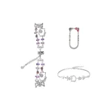 [Фиолетовый + Котенок Серебряный Ромб Оболочка + Персик Destiny Браслет]